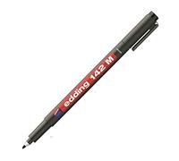 edding 142 M permanent pen - black - 1 pen - round nib 1 mm - pen for writing on glass, plastic, foils and smooth surfaces - permanent, quick-drying, smudge-proof and waterproof