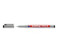 Edding 150 S Non-Permanent Foil Pen, Black, 1 Pen, Bullet Tip: 0.3 mm, Pen for Writing on Glass, Plastic, Films and Smooth Surfaces, Quick-Drying, Can Be Corrected with Water