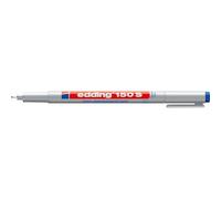 edding 150 S Non-Permanent Foil Pen, Blue, 1 Pen, Bullet Tip: 0.3 mm, Pen for Writing on Glass, Plastic, Films and Smooth Surfaces, Quick-Drying, Can Be Corrected with Water