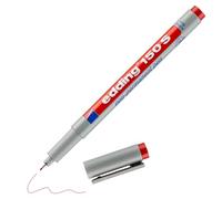 Edding 150 S Non-Permanent Foil Pen, Red, 1 Pen, Bullet Tip: 0.3 mm, Pen for Writing on Glass, Plastic, Films and Smooth Surfaces, Quick-Drying, Can Be Corrected with Water