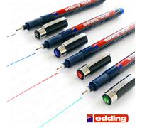 Edding 1800 Drawing Pen Pigment Liner Fineliner 0.3mm Black,Blue,Red,Green 4 Set
