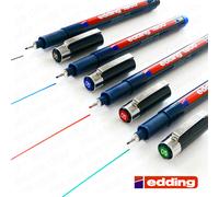 Edding 1800 Profipen Pigment Drawing Pen - Black, Blue, Red & Green - Set of 4