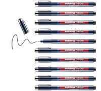 edding 1800 profipen - black - 10 pens - line width 0.35 mm - fineliner pen for precise writing, sketching and technical drawing - fine, metal-encased nib - suitable for use with rulers and stencils