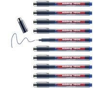 edding 1800 profipen - blue - 10 pens - line width 0.35 mm - fineliner pen for precise writing, sketching and technical drawing - fine, metal-encased nib - suitable for use with rulers and stencils