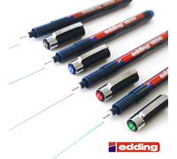 Edding 1800 Profipen Pigment Drawing Pen - Black, Blue, Red & Green - Set of 4