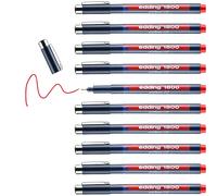 edding 1800 profipen - red - 10 pens - line width 0.5 mm - fineliner pen for precise writing, sketching and technical drawing - fine, metal-encased nib - suitable for use with rulers and stencils
