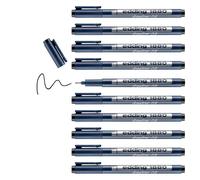 edding 1880 profipen - black - 10 pens - line width 0.8 mm - fineliner pen for precise writing, sketching and technical drawing - fine, metal-encased nib - suitable for use with rulers and stencils