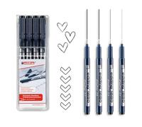 edding Fineliner Set E-1880/4 S DrawLiner - 0.25-0.7 mm metal-encased nib, set of 4 - Black