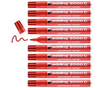 edding 2000 C permanent marker - red - box of 10 - round nib 1.5-3 mm - quick-dr