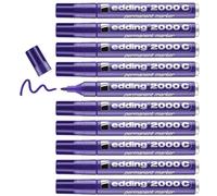 edding 2000 C Permanent Marker - Violet (Purple) - Box of 10 - Round Nib 1.5-3 mm - Quick-Drying Permanent Markers - Waterproof, Smudge-Proof - for