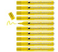 edding 2000 C permanent marker - yellow - box of 10 - round nib 1.5-3 mm - quick-drying permanent markers - waterproof, smudge-proof - for cardboard, plastic, wood, metal, fabric - marker pen