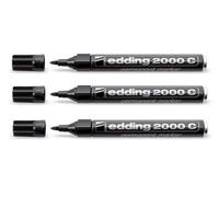 Edding 2000c permanent marker Bullet tip Black 3 pc(s)