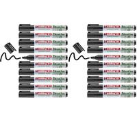 edding 21 Ecoline permanent marker - black - box of 10 - round tip 1.5-3 mm - waterproof, quick-drying, smear-proof pens - for cardboard, plastic, glass, wood, metal and fabric - refillable