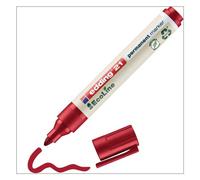 edding 21 Ecoline permanent marker - red - box of 10 - round tip 1.5-3 mm - waterproof, quick-drying, smear-proof pens - for cardboard, plastic, glass, wood, metal and fabric - refillable