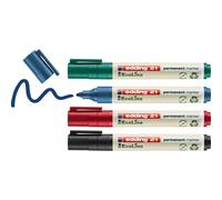 edding 21 EcoLine permanent marker set - black, red, blue, green - 4 pens - roun