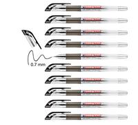 edding 2185 gel roller - black - box of 10 - 0.7 mm - gel pen for writing, drawing, colouring mandalas, bullet journals - black gel pen, colour gel pen