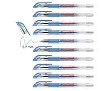 edding 2185 gel roller - blue - box of 10 - 0.7 mm - gel pen for writing, drawing, colouring mandalas, bullet journals - colour gel pen