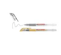 edding 2185 gel roller - gold, silver (metallic) - pack of 2-0.7 mm - gel pen for writing, drawing, colouring mandalas, bullet journals - glitter gel pen, colour gel pen