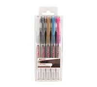edding 2185 gel roller - gold, silver, white, blue metallic, pink metallic - set of 5-0.7 mm - gel pen for writing, drawing, colouring mandalas, bullet journals - glitter gel pen, colour gel pen