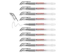 edding 2185 gel roller - silver - box of 10 - 0.7 mm - gel pen for writing, drawing, colouring mandalas, bullet journals - glitter gel pen, silver colour gel pen