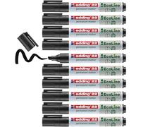edding 22 Ecoline permanent marker - black - box of 10 - chisel tip 1-5 mm - waterproof, quick-drying, smear-proof pens - for cardboard, plastic, glass, wood, metal and fabric - refillable