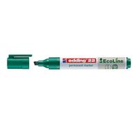 edding 22 Ecoline permanent marker - green - 1 pen - chisel tip 1-5 mm - waterproof, quick-drying, smear-proof pens - for cardboard, plastic, glass, wood, metal and fabric - refillable