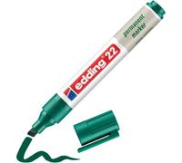 edding 22 permanent marker - green - 1 pen - chisel nib 1-5 mm | waterproof, quick-drying, smear-proof pens - for cardboard, plastic, glass, wood, metal and fabric - refillable