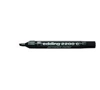 edding 2200 C Permanent Marker - Black - Box of 10 - Chisel tip 1-5 mm - Quick-Drying Permanent Marker Pen - Waterproof, Smudge-Proof - for Cardboard, Plastic, Wood, Metal, Fabric, 4-2200C001