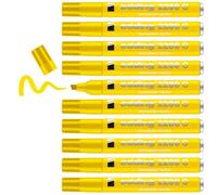 edding 2200 C permanent marker - box of 10 - yellow - chisel tip 1-5 mm | quick-drying permanent marker pen - waterproof, smudge-proof - for cardboard, plastic, wood, metal, fabric