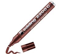 edding 2200 C permanent marker - brown - 1 pen - chisel tip 1-5 mm - quick-drying permanent marker pen - waterproof, smudge-proof - for cardboard, plastic, wood, metal, fabric