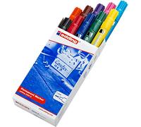 edding 2200 C permanent marker - multi-coloured - box of 10 marker pens - chisel nib 1-5 mm - quick-drying permanent marker pen - waterproof, smudge-proof - for cardboard, plastic, wood, metal, fabric