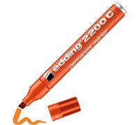 edding 2200 C permanent marker - orange - 1 pen - chisel tip 1-5 mm - quick-drying permanent marker pen - waterproof, smudge-proof - for cardboard, plastic, wood, metal, fabric
