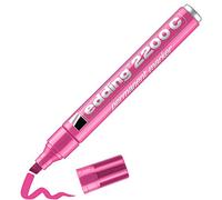 edding 2200 C permanent marker - pink - 1 pen - chisel tip 1-5 mm - quick-drying permanent marker pen - waterproof, smudge-proof - for cardboard, plastic, wood, metal, fabric