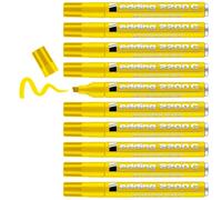 edding 2200 C permanent marker - yellow - box of 10 - chisel tip 1-5 mm - quick-drying permanent marker pen - waterproof, smudge-proof - for cardboard, plastic, wood, metal, fabric