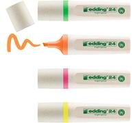 edding 24 EcoLine Highlighter Chisel Tip Pack of 4 - Assorted