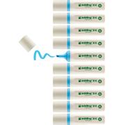 edding 24 EcoLine highlighter - lightblue - 10 highlighters - chisel nip 2-5 mm - for quick and easy marking and highlighting of texts and notes - refillable, made of recyclable material