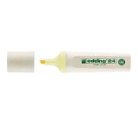 edding 24 Ecoline Highlighter - Pastel Yellow - 1 Highlighter - Chisel nip 2-5 mm - for Quick and Easy Marking and highlighting of Texts and Notes - refillable, Made of Recyclable Material