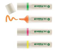 Edding 24 Ecoline Highlighter Pen Chisel Tip 2-5Mm Line Assorted Colours Pack 4