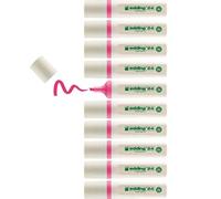 edding 24 EcoLine highlighter - pink - 10 highlighters - chisel nip 2-5 mm - for quick and easy marking and highlighting of texts and notes - refillable, made of recyclable material