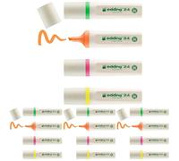 edding 24 EcoLine highlighter - set of 4 - yellow, orange, pink, green - chisel nip 2-5 mm - for quick and easy marking and highlighting of texts and notes - refillable, made of recyclable material
