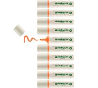 edding 24 highlighter - orange - 10 highlighters - chisel nip 2-5 mm | for quick and easy marking and highlighting of texts and notes - refillable, made of recyclable material