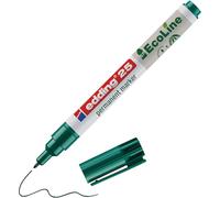 edding 25 Ecoline permanent marker - green - 1 pen - round tip 1 mm - waterproof, quick-drying, smear-proof pens - for cardboard, plastic, glass, wood, metal and fabric - refillable