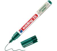 edding 25 permanent marker - green - 1 pen - round nib 1 mm - waterproof | quick-drying, smear-proof pens - for cardboard, plastic, glass, wood, metal and fabric - refillable