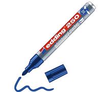 edding 250 whiteboard marker - blue - 1 whiteboard pen - round nib 1.5-3 mm - whiteboard pen dry wipe - for whiteboards, flipcharts, pinboards, magnetic and memo boards - sketchnotes - refillable
