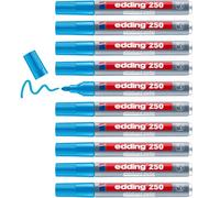 edding 250 whiteboard marker - light blue - 10 whiteboard pens | round tip 1.5-3 mm - whiteboard pen dry wipe - for whiteboards, flipcharts, pinboards, magnetic, memo boards - sketchnotes