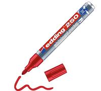edding 250 whiteboard marker - red - 1 whiteboard pen - round nib 1.5-3 mm - whiteboard pen dry wipe - for whiteboards, flipcharts, pinboards, magnetic and memo boards - sketchnotes - refillable