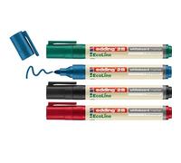 edding 28 EcoLine Whiteboard Marker Black Red Blue Green 4 Set Round Nib 1.5-3mm