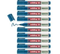 edding 28 Ecoline whiteboard marker - blue - box of 10 whiteboard pens - round tip 1.5-3 mm - whiteboard pen dry wipe - for whiteboards, flipcharts, pinboards, memo boards - sketchnotes - refillable