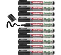 edding 29 Ecoline whiteboard Marker - Black - Box of 10 whiteboard pens - Chisel tip 1-5 mm - whiteboard Pen Dry Wipe - for whiteboards, flipcharts, pinboards, memo Boards - sketchnotes - refillable