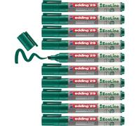 edding 29 Ecoline whiteboard marker - green - box of 10 whiteboard pens - chisel tip 1-5 mm - whiteboard pen dry wipe - for whiteboards, flipcharts, pinboards, memo boards - sketchnotes - refillable